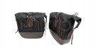 For Royal Enfield Bear 650 Canvas and Leather Pannier Bags With Saddle Stays - SPAREZO